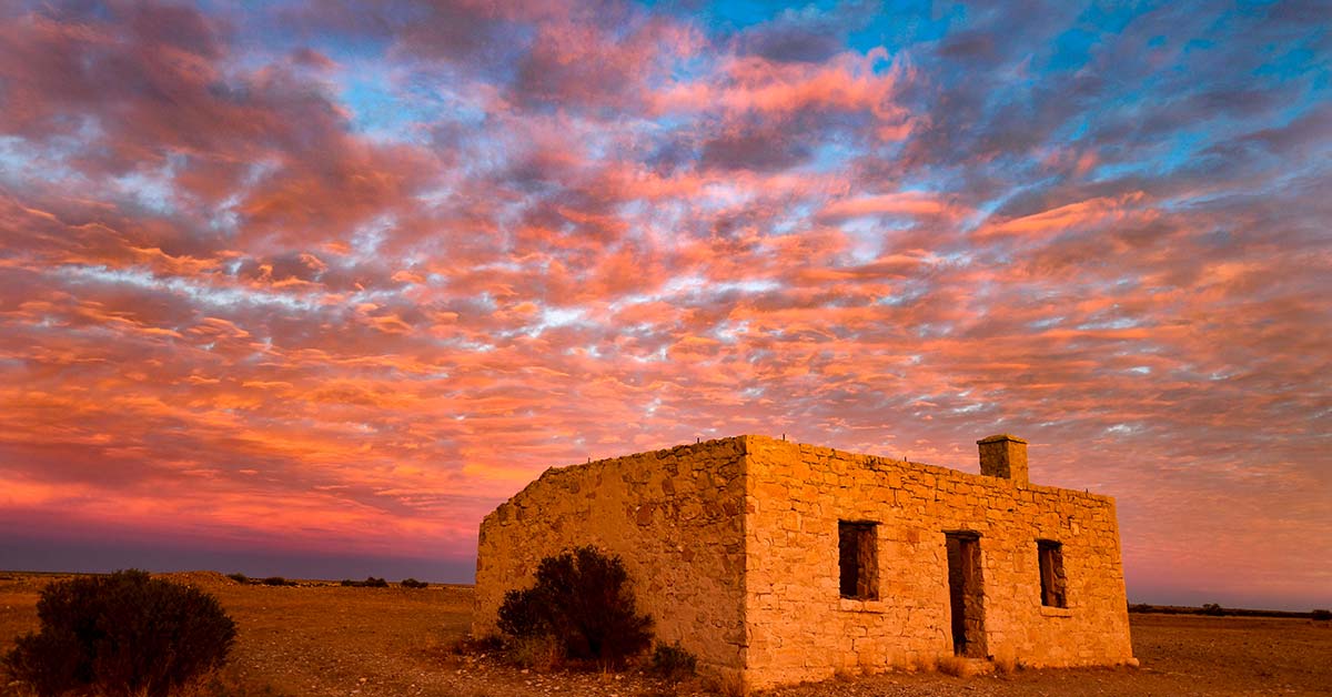 Carcory Ruins can be seen just outside the outback town of Birdsville | Explore Outback Australia | Adagold Aviation | Luxury Air Charters | Luxury Australian Holiday