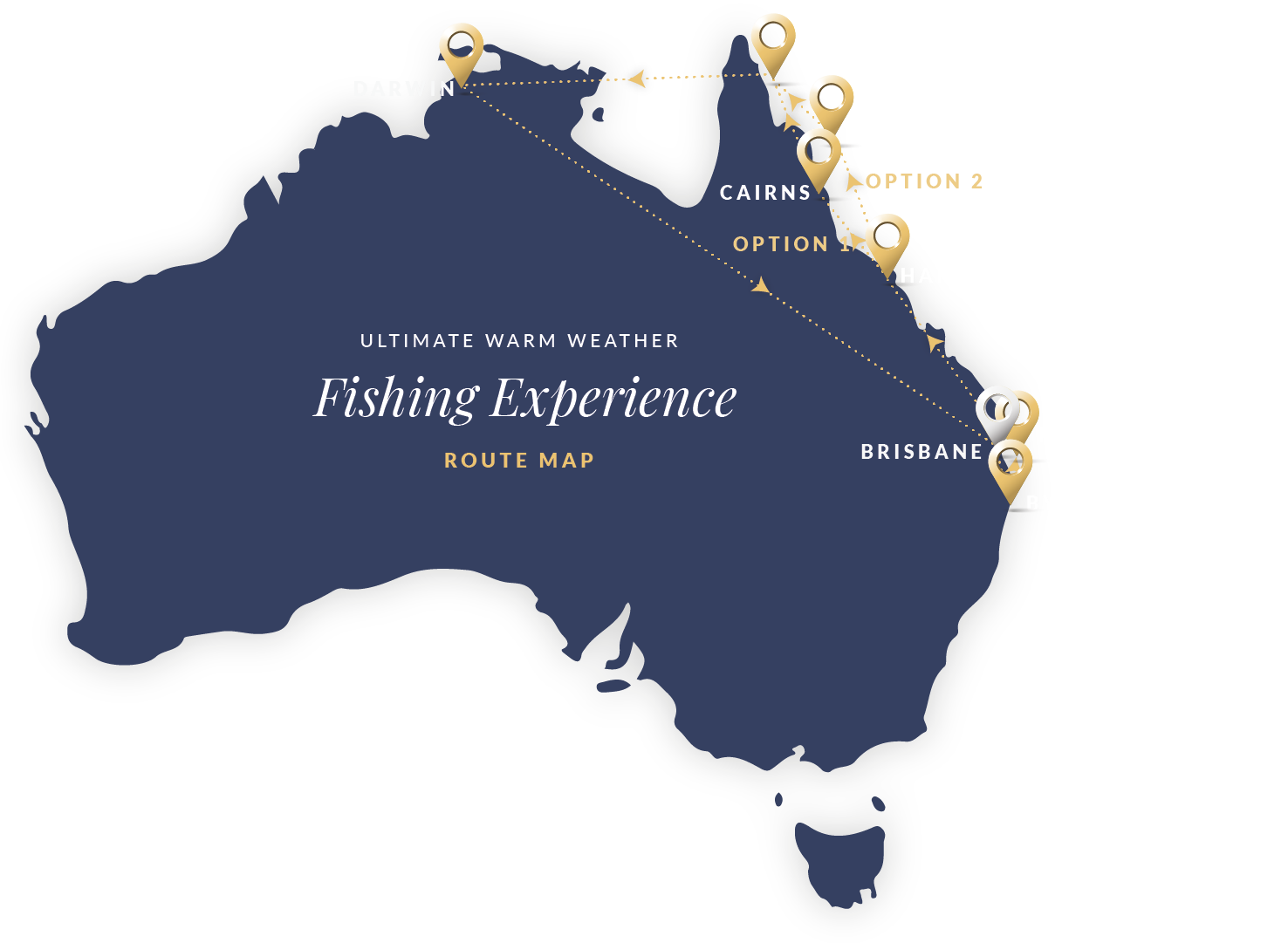 Warm Weather Fishing Experience Itinerary Route Map